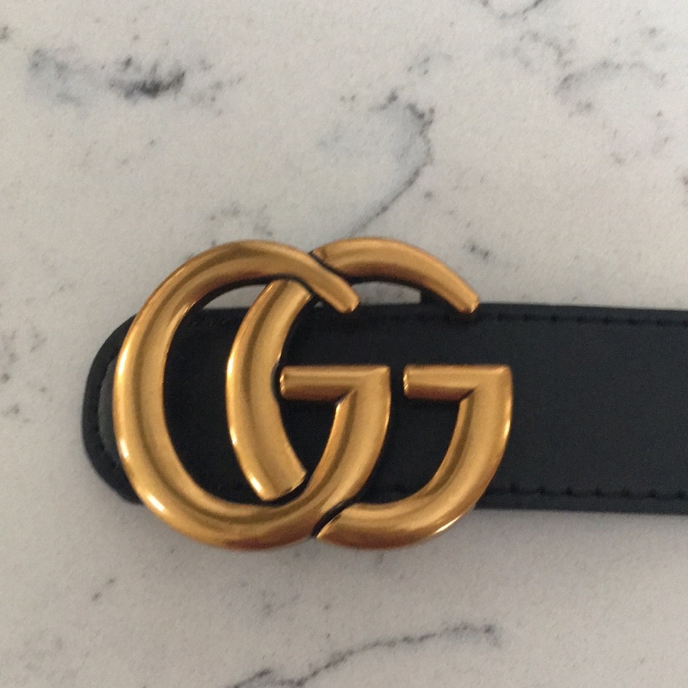 GG Double G gold blogger style belt